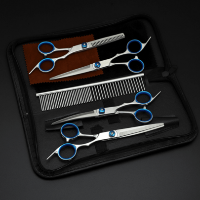 Kit 4 Tesoura para animais de estimação/animal/gato/tesoura/conjunto de ferramentas para cuidar de animais de estimação