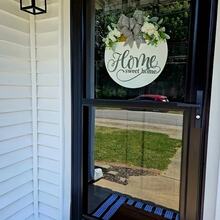 Front Door Welcome Sign Wreath Doorplate Decoration No Solicitation Fun Wooden Sign Festive Supplies - ngôi nhà ngọt ngào - Xem 3