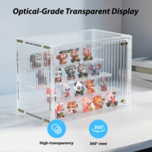 LOVEWE 4 Tiers Clear Display Case For Figures, Acrylic Storage Organizers Box With Magnetic Door, Large Dustproof Showcase For Collectibles Action Figure - 無色 - 查看 3