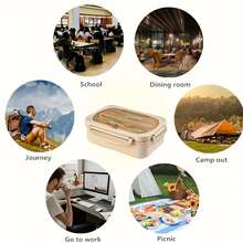 33.81oz Bento Lunch Box With Utensils, Microwave Divided Meal Prep Container, Leak Proof Food Storage For Office, School, College, Outdoor Dining, Back To School Essentials - Multicolor - View 4