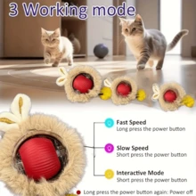 Rechargeable Interactive Cat Ball Toy - USB Auto Charging, Motion Sensor - Multicolor - Ver 5