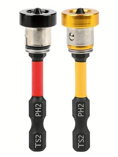 1 件强磁定位钻头 | 防滑抗冲击设计，黑色钢头 - 抗冲击，防水地板安装工具，用于木工和天花板安装，石膏板，头。防水，适用于木质/硬地板、办公室使用、万圣节和圣诞节礼物，圆形螺丝刀工具。