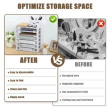 4-Tier File Storage Rack Desk Organizer File Rack Office Sorting File Holder - 白色 - 查看 8