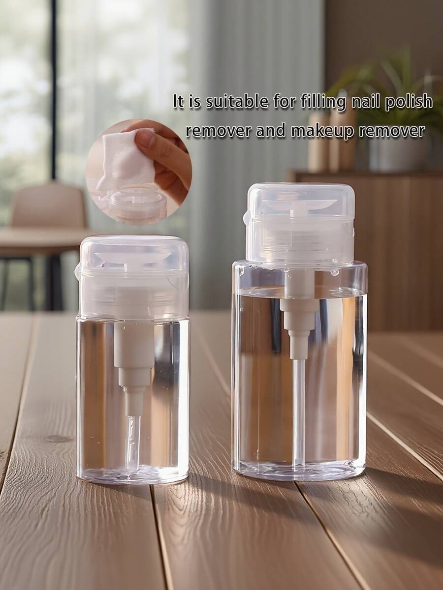 1/5pcs Pump Bottle For Nail Polish Remover, 120ml/200ml Capacity, Suitable For Makeup Remover, Travel Or Home Use Nails Nails Supplies Nail Stuff