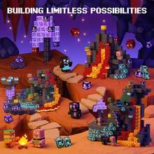 磁性积木矿山世界磁性洞穴世界建筑砖块立方体玩具套装 STEM 教育感官 2025 年最佳礼物，适合 3 岁以上男孩女孩 - 彩色 - 查看 6