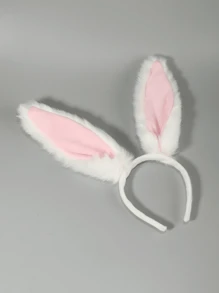 1pc Furry Bunny Ears Headband, Suitable For Halloween, Easter Costume, Bar/Club Stage Performance Decoration - White - View 15