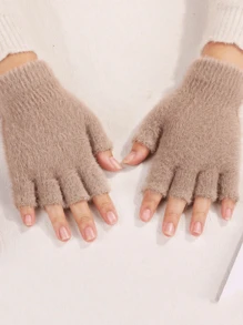 柔软保暖女士触屏手套，加厚防寒露指手套，适合户外运动、冬季骑行，情人节的绝佳礼物 - 彩色 - 查看 10