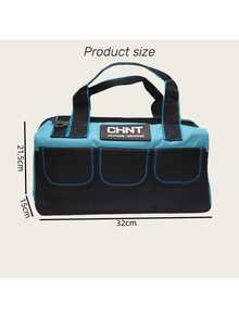 1pc Heavy Duty Canvas Tool Bag, Multi-Functional Electrician & AC Repair Tool Bag, Large Portable Tool Tote With Shoulder Strap