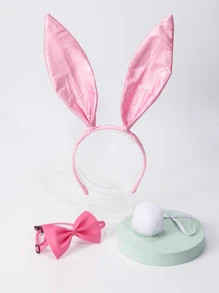 3 件性感兔女郎服装套装 - 头带、蝴蝶结、尾巴，适合化妆舞会、万圣节、日常角色扮演、酒吧和夜总会表演 - 粉色 - 查看 12