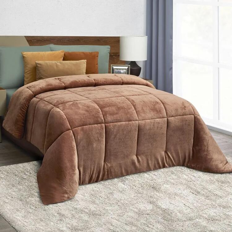 DECO HOGAR Super Warm And Soft Thick Blanket With Various Patterns - Màu nâu  Mocha - Xem 1