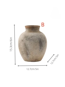 1 Peça de Azulejo Cerâmico Antigo de Pizza com Estilo Curto e Robusto, Adequado para Decoração de Arte de Hospedagem Estilo Japonês, Decoração de Vaso, Arranjo de Flores Internas de Fazenda Rural, Belo Vaso de Entrada Decoração de Atmosfera