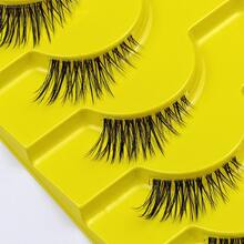 10对半眼假睫毛 自然猫眼睫毛化妆工具延长蓬松仿貂毛睫毛透明配自然纤长猫眼睫毛3D蓬松假睫毛迷你可爱超短半眼睫毛，纤细透明茎秆，延长末端，自然卷翘，可重复使用，非常适合小眼睛的女生，适合女士日常约会用条状睫毛，睫毛，假睫毛 - 眼尾拉長款 - 查看 2