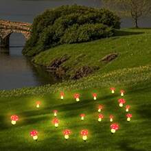 20/12/8pcs Outdoor Garden Corridor Lights, Solar Mushroom Lights Outdoor Decoration, Outdoor, Garden Path Landscape Courtyard Autumn Festival Path Lights Autumn Festival Holiday Decoration, Holiday Season, Thanksgiving, New Year Gift, IP44 Waterproof - 20PC LED燈 - 查看 6