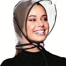 1/3/5 piezas Poncho de lluvia transparente y a prueba de agua con visera, protege el peinado, sombrero de lluvia de plástico, sombrero a prueba de viento y lluvia unisex, sombrero de lluvia portátil y conveniente