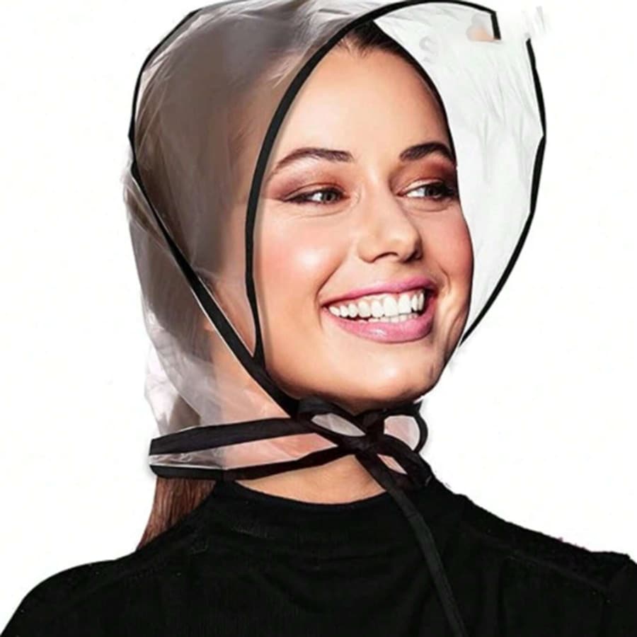 1/3/5 piezas Poncho de lluvia transparente y a prueba de agua con visera, protege el peinado, sombrero de lluvia de plástico, sombrero a prueba de viento y lluvia unisex, sombrero de lluvia portátil y conveniente