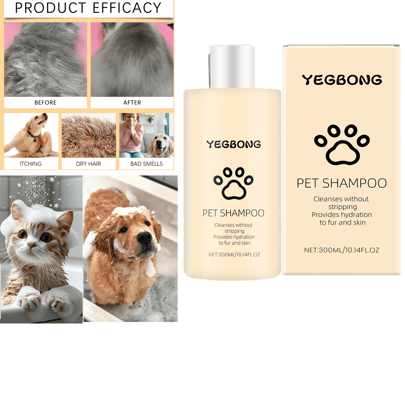 1PC  This 300g Pet Shampoo Can Gently Clean Pet Cat And Dog Hair - Smooth Hair Without Tangling Shampoo Shampoo