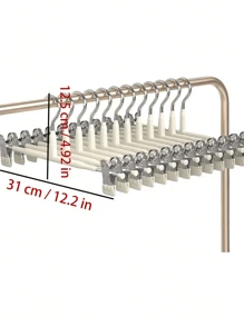 20Pcs/10Pcs成人全塑10PCS/5PCS浸塑裤架裤子JK裙夹家用晾晒无缝不锈钢收纳衣架挂内衣专用抗老化金属裤夹衣服晾晒服装店家用衣架