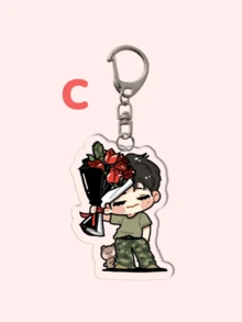 1个亚克力卡通韩流卡通钥匙扣/动漫钥匙扣/友情钥匙扣：以卡通人物为主题，可作为包包配饰、趣味饰品和粉丝礼物。非常适合送给男朋友、女朋友、家人、老师，也可作为派对礼物和主题手机装饰。可作为带证件夹的包包挂绳、汽车配饰、包包挂饰、圣诞节汽车配饰和姐妹礼物。 - 彩色 - 查看 11