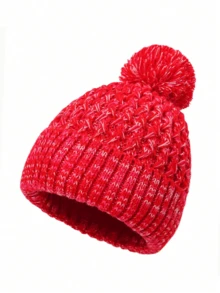 1pc Colorful Stylish Women's Knitted Beanie Hat, Multi-Color Options, Fashionable & Warm, Suitable For Daily Use And Christmas - Colorful Single Ball Knitted Hat - View 17