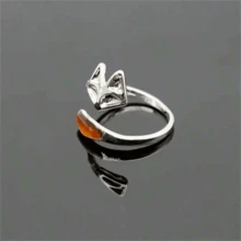 1 件复古时尚可爱狐狸戒指，动物主题珠宝，女士时尚个性化派对戒指