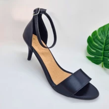 Sandalia de tacon Alto 6 cm Para ocaciones formales - Negro - Ver 3