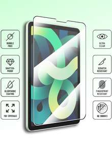 一片式超高清钢化玻璃屏幕保护膜，适用于各种平板电脑型号，防刮，表面光滑，无气泡，易于安装屏幕保护必需品，适用于日常防护、办公室、家庭平板屏幕保护膜配件防水防震防摔防刮 - 無色 - 查看 6