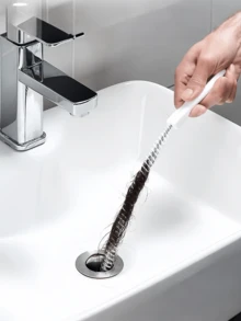 5 pezzi (1 set) Dragante flessibile, Spazzola per la pulizia delle fognature, Adatto per la rimozione dei capelli e la pulizia degli scarichi del bagno, tubi dell'acqua del lavandino