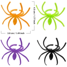 40 pièces Bague araignée Halloween, décorations en plastique d'araignée, accessoires, cadeaux de fête d'Halloween