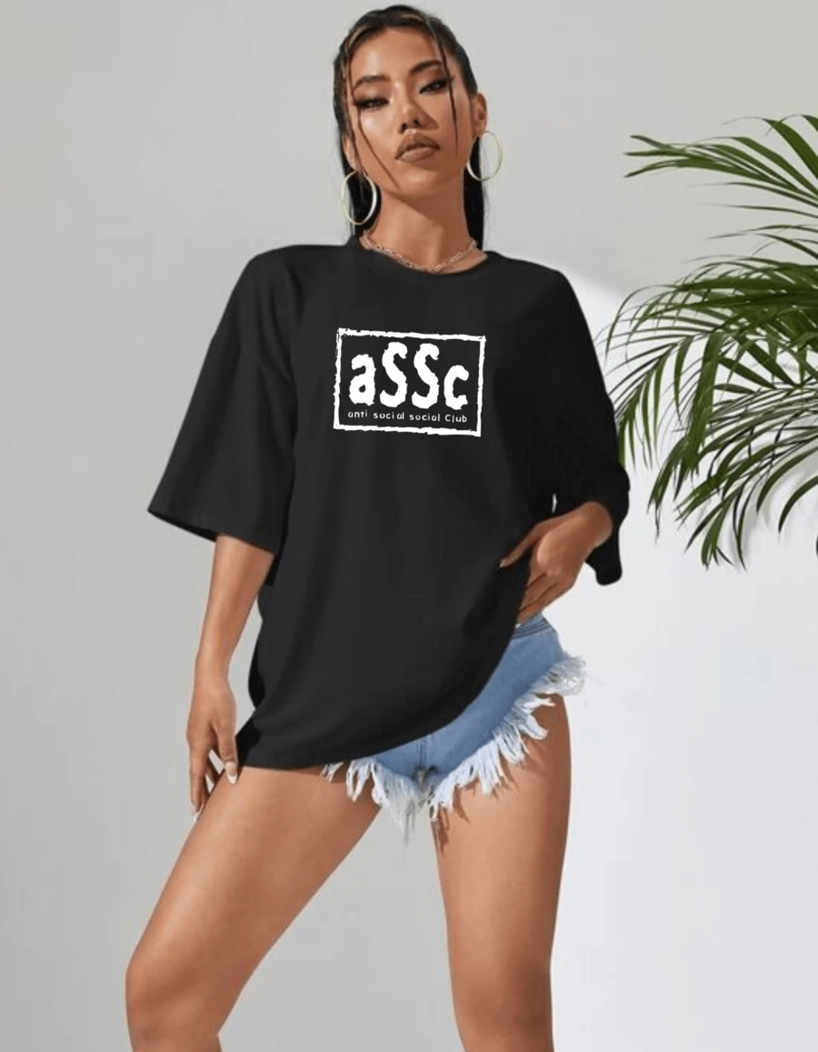 Playera ANTISOCIAL, CLUB, CON LETRAS ASSC, duradero, fresco, comodo - Negro - Ver 1