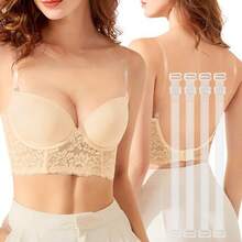 2pcs Invisible Transparent Bra Straps Soft Transparent Replacement Straps Non-Slip Adjustable Women's Strapless Bra - Multicolor - View 2