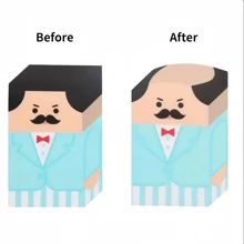 2件/4件/8件/12件/24件新奇光头橡皮擦，搞怪文具学习用品，可爱卡通趣味橡皮擦，课堂小礼物