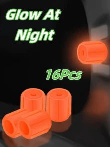 16PCs Glow In The Dark Tire Valve Stem Caps - ABS Plastic Air Cap Cover For Cars, Trucks, Bikes - Green, Blue, Pink, Glowing Red In The Dark - Round, Durable And Stylish Accessories For Increased Nighttime Visibility | Vibrant Valve Covers | Lightweight Plastic Cap, Tire Valve Stem Caps - Multicolor - View 7