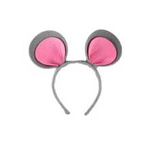 1pc Cute Cartoon Mouse Ear Headband For Women, Soft Headband Suitable For Party And Washing Face, Animal Ear Hair Band, Cosplay Accessory, Great For Halloween, Christmas, New Year Party, "Party C-Position Accessory" Style Photo Prop, Comfortable, Lightweight, Fluffy Pink And Black & White Mouse Ear Hair Clip, Suitable For Birthday Party, Performance And Festivals