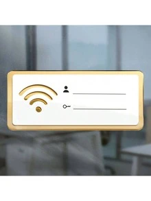 1 Piece Of Wifi Logo, Wireless Network Acrylic Tag, Wall Cover, Password Logo Sticker Best Gifts Birthday Graduation - Gold - View 3