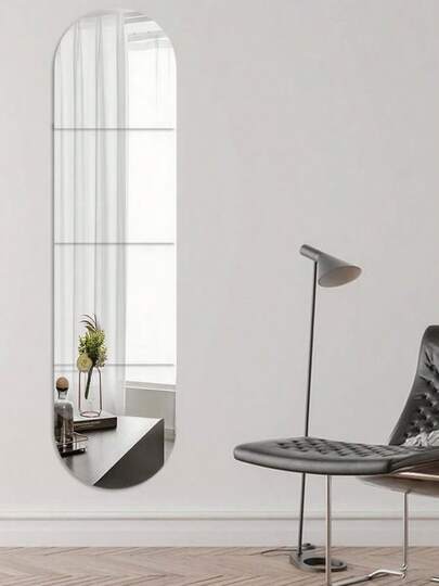 4 件/套 20*20 厘米亚克力镜面贴纸 - 牢不可破，无框自粘亚克力镜面贴纸，适用于卧室、家庭健身房和衣柜，易于安装，节省空间的设计，可与墙纸一起使用，方便撕下和粘贴