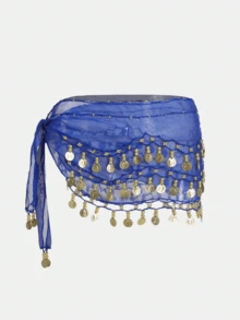 1 bộ trang phục múa bụng dây thắt lưng, trang trí bodysuit thắt lưng lưới kim loại, dây thắt lưng đồng xu vàng để khiêu vũ, phong cách Boho - Nhiều màu - Xem 12