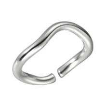 1pc Minimalist Silver-Plated Copper Wavy Adjustable Ring, Suitable For Women's Daily Wear And Gift