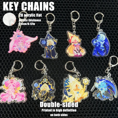 Chaveiros de acrílico da Corrida dos Biscoitos (Cookie Run, Cookies Kingdom), estampa de anime, pingente para chaveiro de carro, porta-chaves, argola para chaveiro, lembrancinha para bolsa, presente especial para amigos.