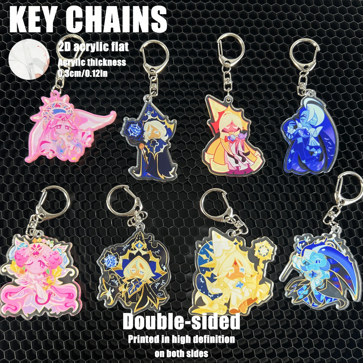 饼干跑酷，饼干王国亚克力钥匙扣，动漫图案，汽车钥匙扣挂件，钥匙链，钥匙圈，包包挂饰，送给朋友的特别礼物 - CRK - 查看 1