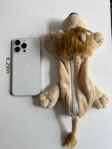 1pc Creative Large Capacity Cartoon Cute Animal Plush Pencil Case, Multifunctional Storage Bag,Back To School,School Supplies,Pencil Pouch,School Bag