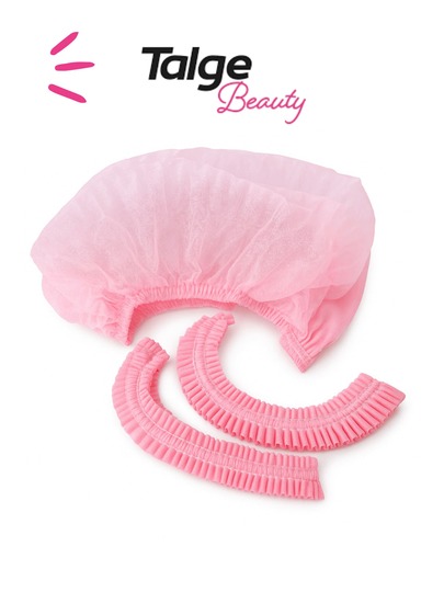 Touca Sanfonada Descartável Com Elástico Rosa /100un