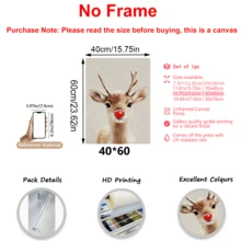 1pc Rural Santa Claus Reindeer, Canvas Wall Art Print, Farmhouse Christmas Canvas Wall Art Decoration, Christmas, Wall Arts, Posters, Wall Art With Frame - Canvas (Optional Frame) Home Decor Christmas Decorations Room Decor