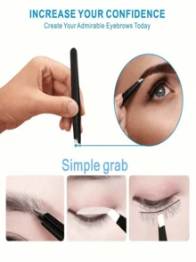 4件套专业不锈钢眉镊套装，精密镊子，适用于面部毛发/内生毛发/刺去除，美容修容工具 - 彩色 - 查看 10