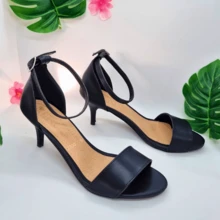 Sandalia de tacon Alto 6 cm Para ocaciones formales - Negro - Ver 6