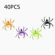40 pièces Bague araignée Halloween, décorations en plastique d'araignée, accessoires, cadeaux de fête d'Halloween