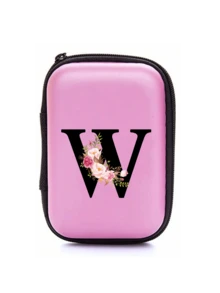 Túi đựng đồ chữ cái A-Z màu hồng EVA, in họa tiết hoa hồng trắng, lý tưởng để đựng dây cáp du lịch, dây USB, phụ kiện điện tử, tai nghe lễ hội âm nhạc và đồ dùng công nghệ khi đi du lịch, đi làm, đi học, ở ký túc xá. Món quà tuyệt vời cho Ngày Nhà giáo. - Nhiều màu - Xem 16