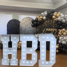 4FT 3D Lighted Letters KT Board Marquee Letter Light With Warm Cold White Lights – Party Decor Kit For Thanksgiving, Christmas, Birthdays, New Year's Party,Weddings & Graduation Events - 白色 - 查看 2