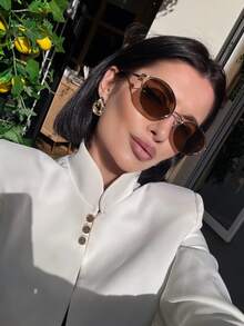 Retro Oval Fashionable Eyeglasses, Designer Metal Frame Eyewear, 2025 New Narrow Geometric Eyeglasses, Compact Design. Women's Asymmetric Rectangular Fashionable Eyeglasses And Beach Accessories. Basic Eyeglasses And Women's Summer Essentials, Suitable For Work And Casual Outfits. Perfect Gift For Summer Beach Vacation, Outdoor Trip, And Travel. Retro Square Frame Eyeglasses, Suitable For Outdoor, Back To School Outfits. Oval Frame - Multicolor - View 8