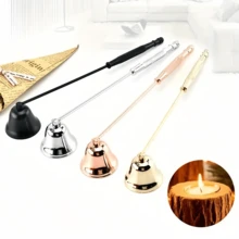 قطعة واحدة من موزع فتيل الشمع بشكل قرن من الفولاذ المقاوم للصدأ، طفاية حريق الشمع، موزع فتيل الشمع القابل للدوران بمقبض إرجونومي، غطاء طفاية حريق الشمع لإطفاء الشموع، فتائل شمع العطور لإطفاء الشموع، أداة شمع العطور من الفولاذ المقاوم للصدأ