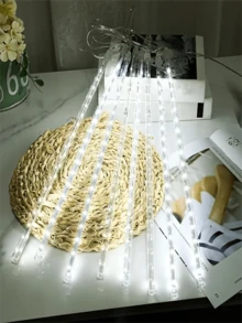 1 Set Of 8-Tube 192LED Meteor Shower Light String, USB Landscape Light, Outdoor Tree Decoration, Suitable For Garden, Street, Terrace, Tent, Wedding Party, Christmas, Thanksgiving And Halloween Decoration - USB - View 9